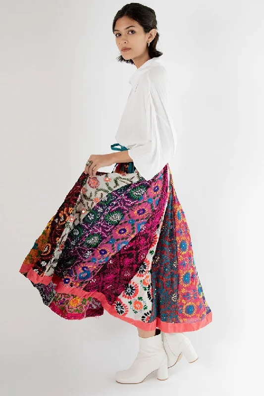 EMBROIDERED SKIRT LOUISE denim skirt casual