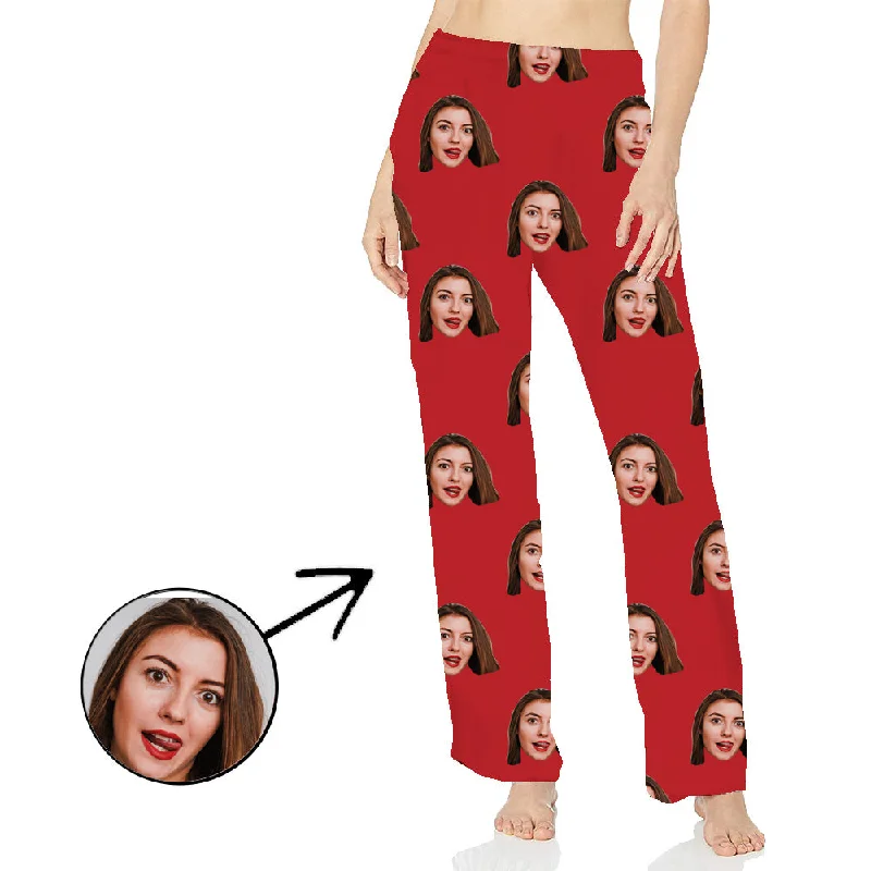 Custom Photo Pajamas Pants For Women I Love My Girlfriend Long Sleeve Casual Wide Pants Custom Photo Pajamas Pants For Women I Love My Girlfriend Long Sleeve Casual Wide Pants