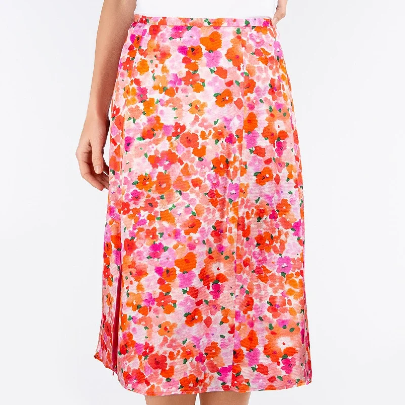 Envelope Skirt in Poppy Field belted skirt waist