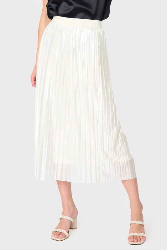 Erin Shine Pleated Midi Skirt lace skirt delicate