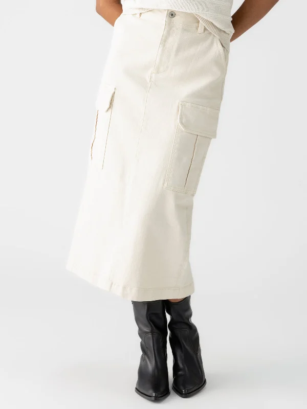 Essential Cargo Standard Rise Skirt French Vanilla denim skirt casual