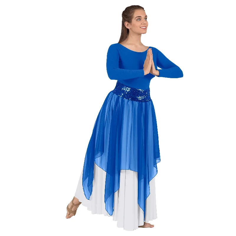 Eurotard 39768 Adult Chiffon Single Layer Handkerchief Skirt relaxed fit skirt