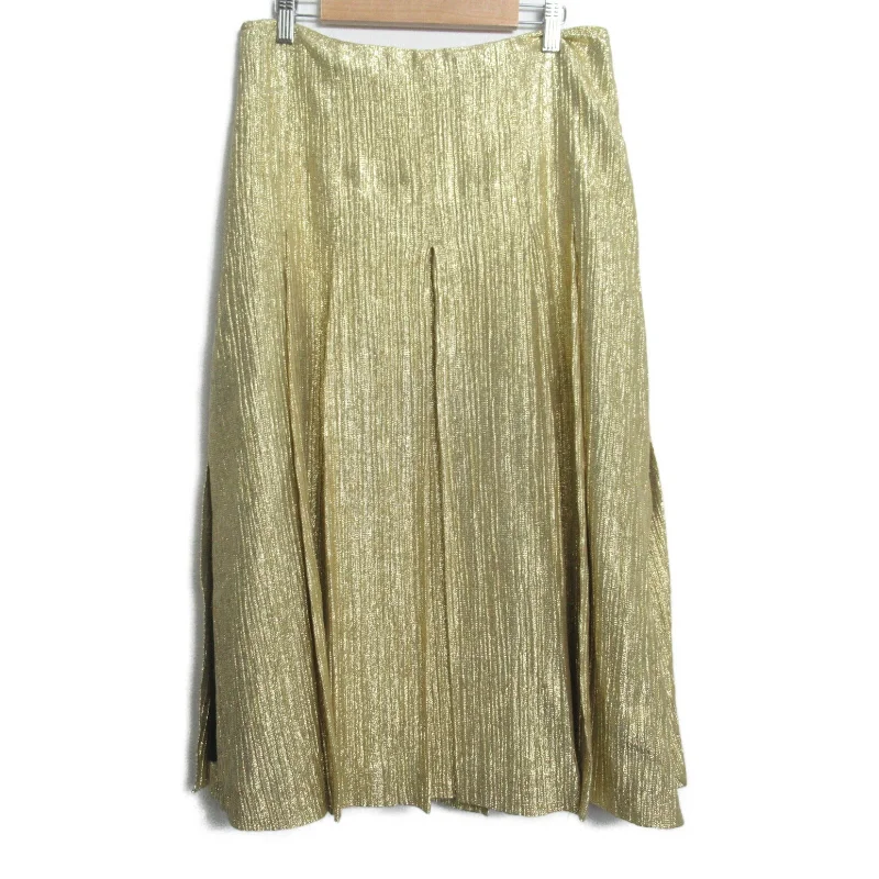 Fendi Wool Long Skirt 40 Gold denim skirt fashionable