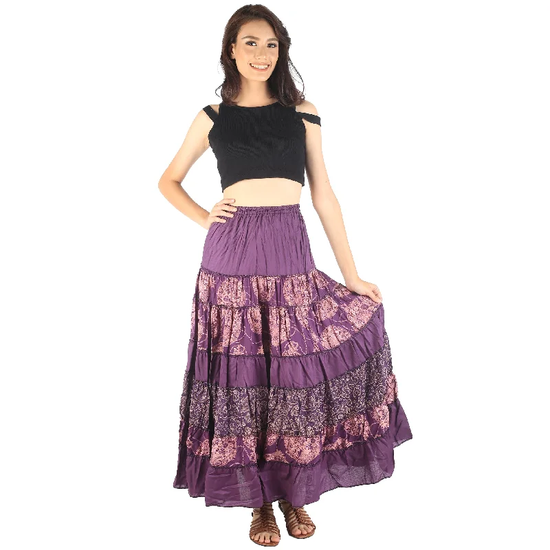 Floral Classic Women Skirts in Purple SK0067 020098 10 linen skirt airy