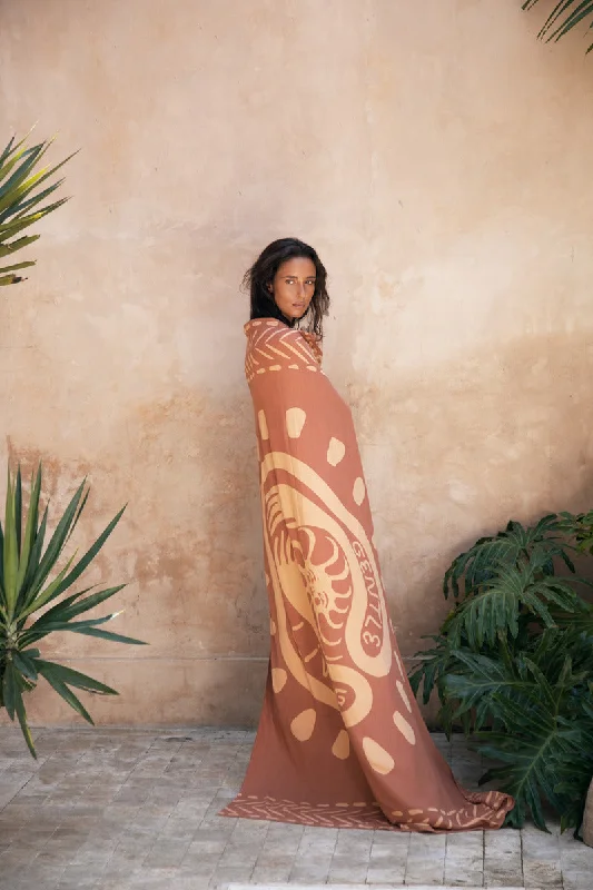GENTLE LIVING SARONG - RUST silk skirt elegant