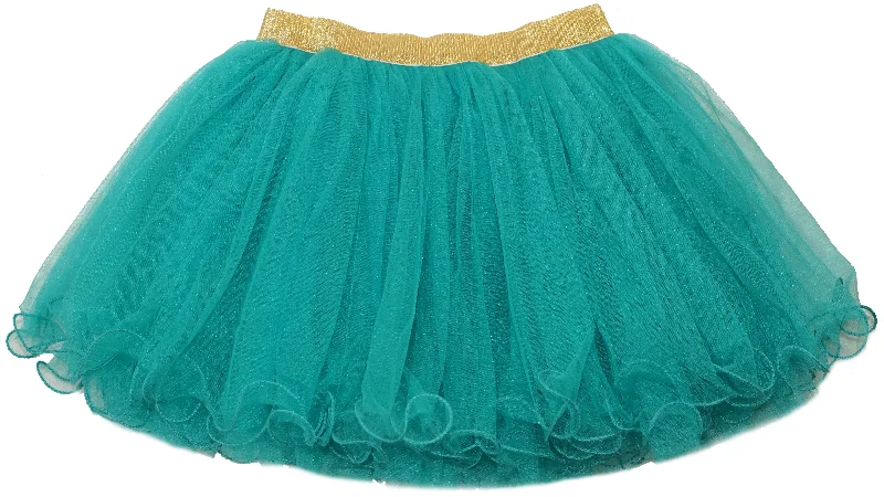 Gold Elastic Turquoise Tutu Skirt leather skirt refined
