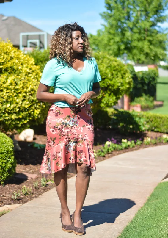 In My Stride | Flounce Pencil Skirt Sewing Pattern chiffon skirt delicate