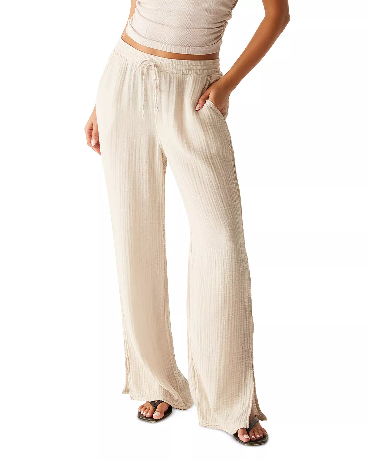 Jovi Gauze Pant Trendy High-Waist Trousers