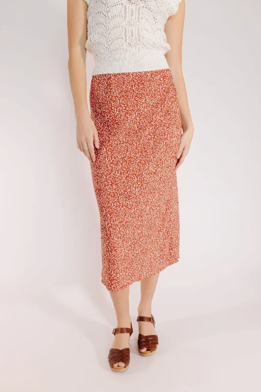 Junie Skirt in Red Orange chiffon skirt delicate