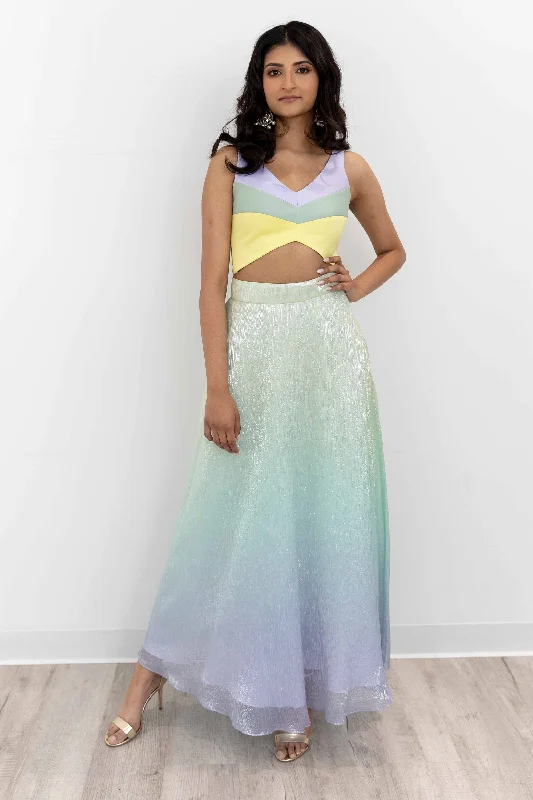 KIARA Metallic Ombre Lehenga Skirt boho skirt vibe
