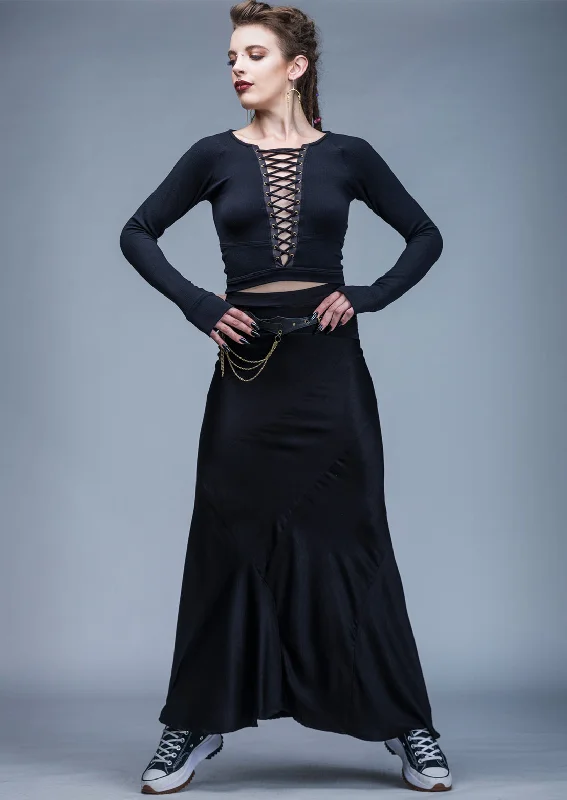Luminous skirt leather skirt bold