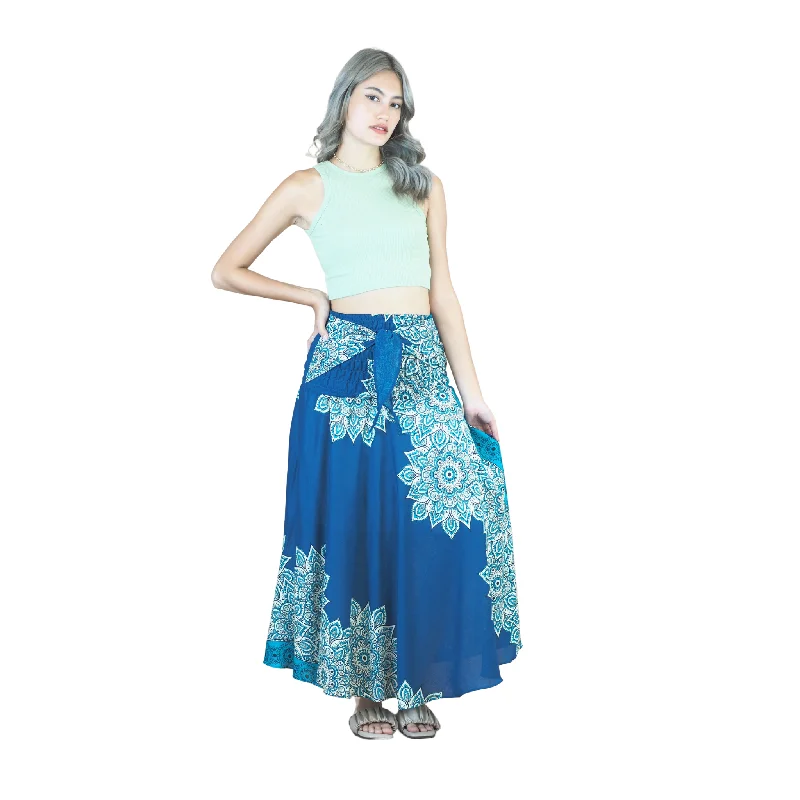 Muscari Mandala Women's Bohemian Skirt in Ocean Blue SK0033 020263 02 cotton skirt soft