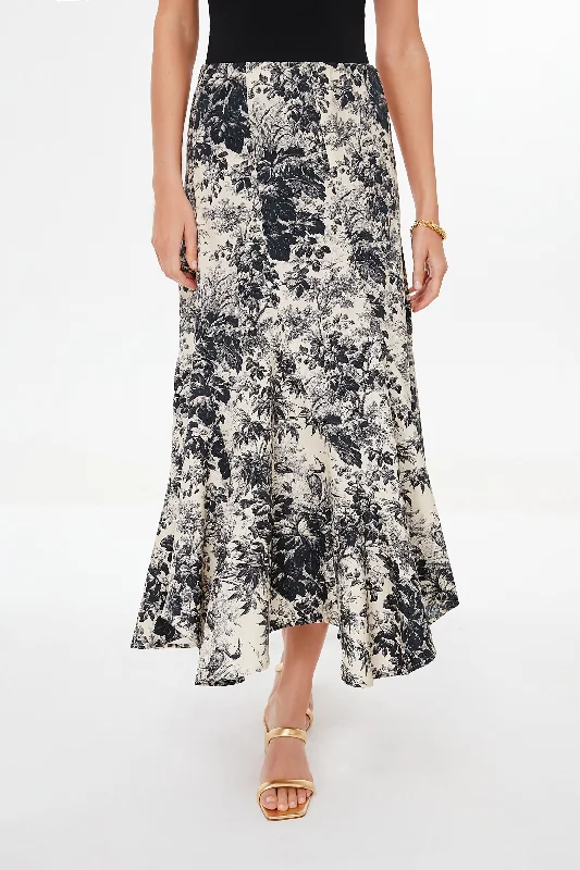 Noir Cypress Toile Mallory Skirt cashmere skirt soft