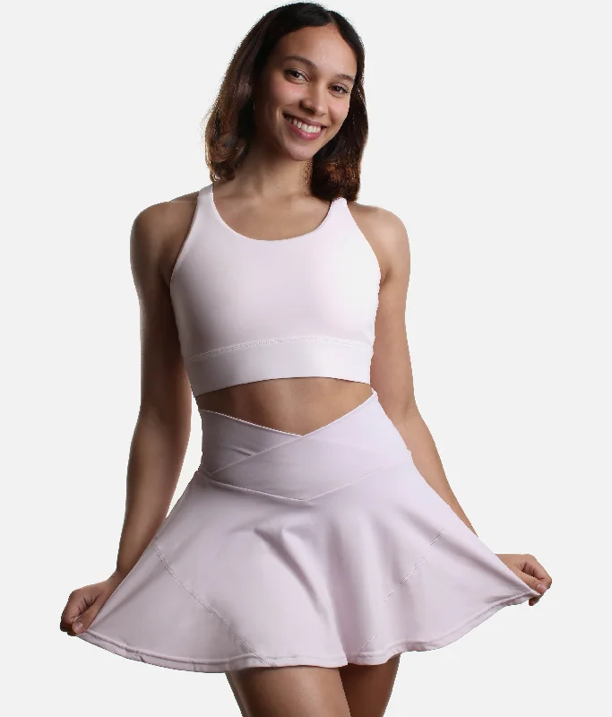 Orchid HOURGLASS Twirl Skort - Curve-Flattering Deep-V Waistband linen skirt relaxed