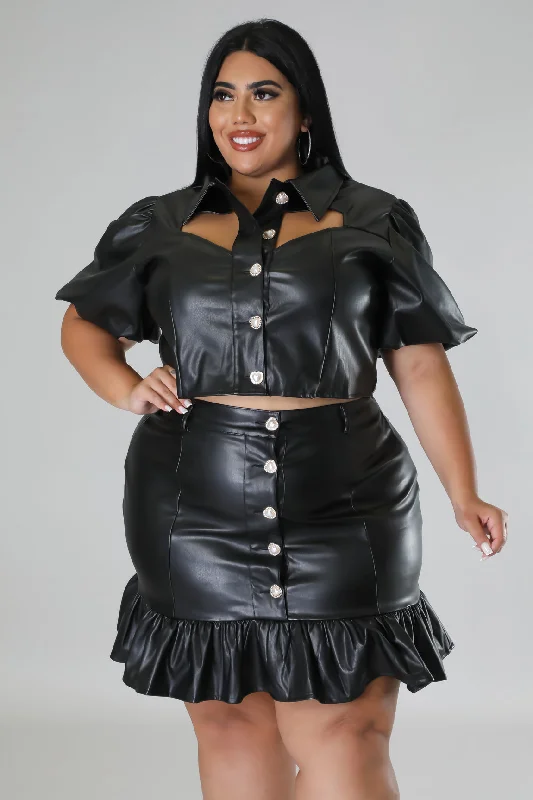 Penelope Babe Skirt Set leather skirt bold