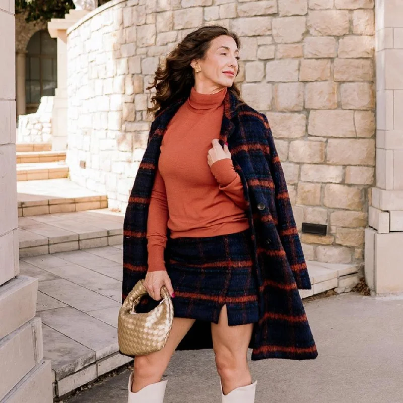 Perfection in Navy Plaid Wool Skirt lightweight skirt design