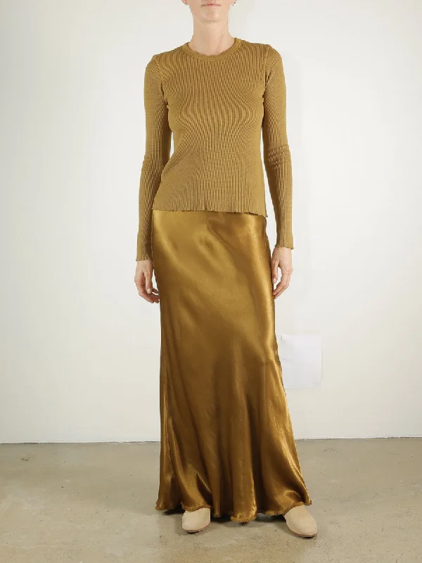 Bernie Skirt in Vintage Satin - Tannin chiffon skirt airy