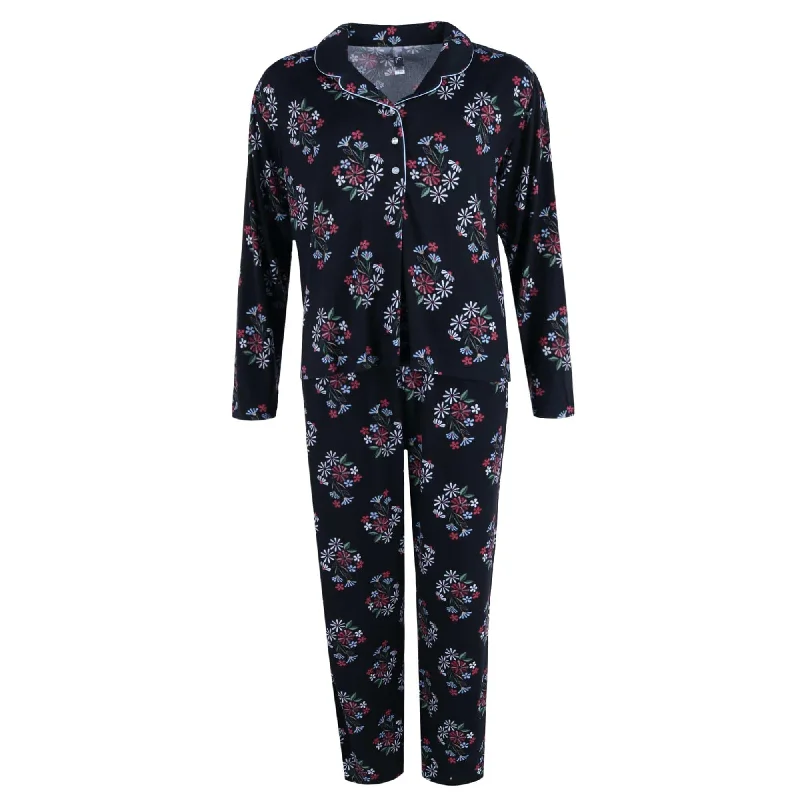 PJ Couture Women's Floral Notch PJ Pant Set Soft Stretch Leggings