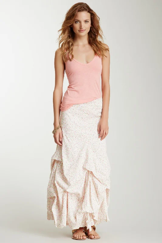 Poplin Balloon Skirt - Spring Blossom cashmere skirt soft