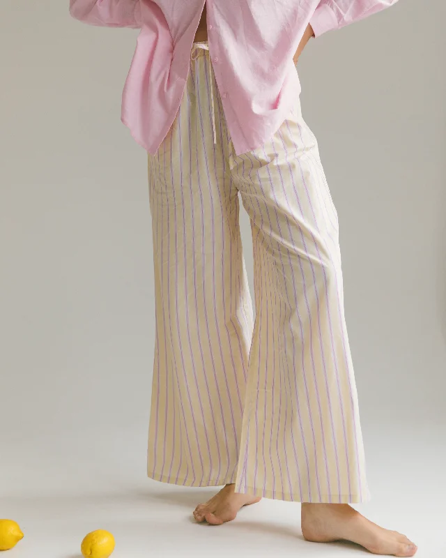 Posey Pants | Yellow & Purple Stripe Soft Stretch Pants