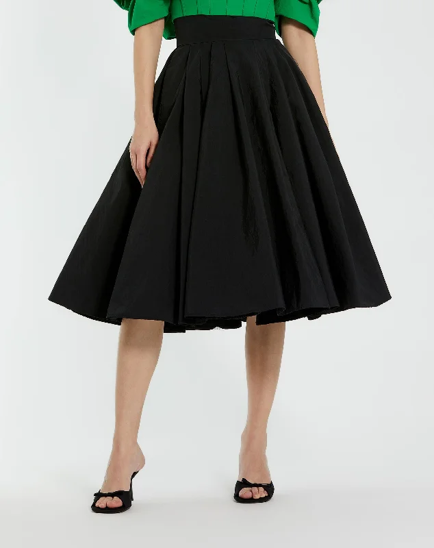 The Bubbly Faille High Waisted Midi Full Circle Skirt high slit skirt
