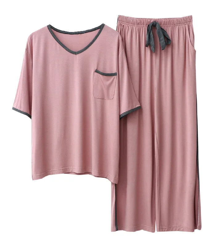 RH Women's Sleepwear Capri Pajama Sets Short Sleeve Pants 2P Pjs S-XXL RHW4046 Stylish Paperbag Waist Pants RH Women's Sleepwear Capri Pajama Sets Short Sleeve Pants 2P Pjs S-XXL RHW4046 Stylish Paperbag Waist Pants