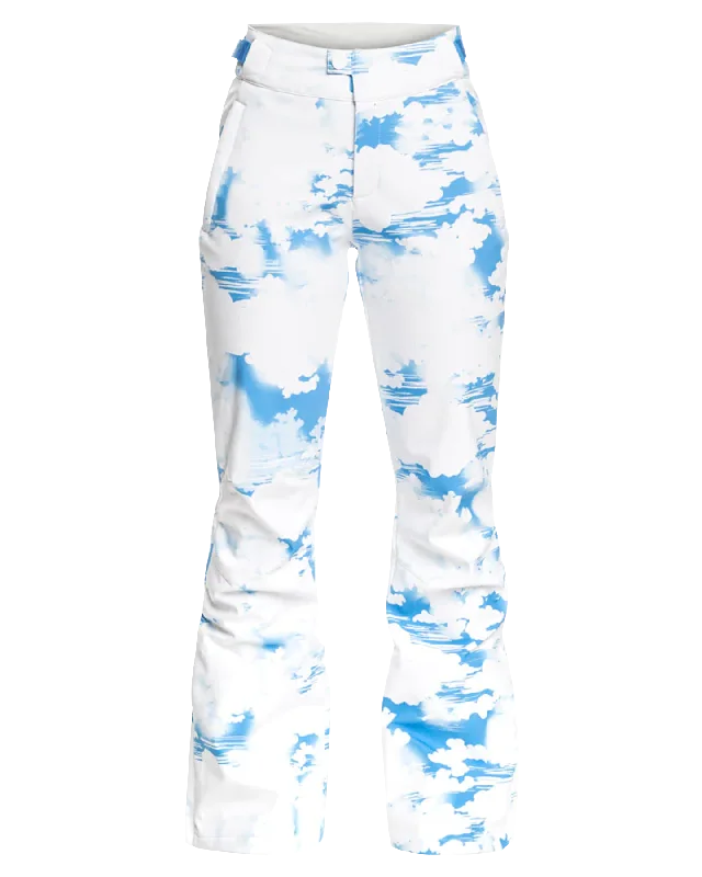 Roxy Women's Chloe Kim Technical Snow Pants - Azure Blue Clouds Casual Plaid Pants