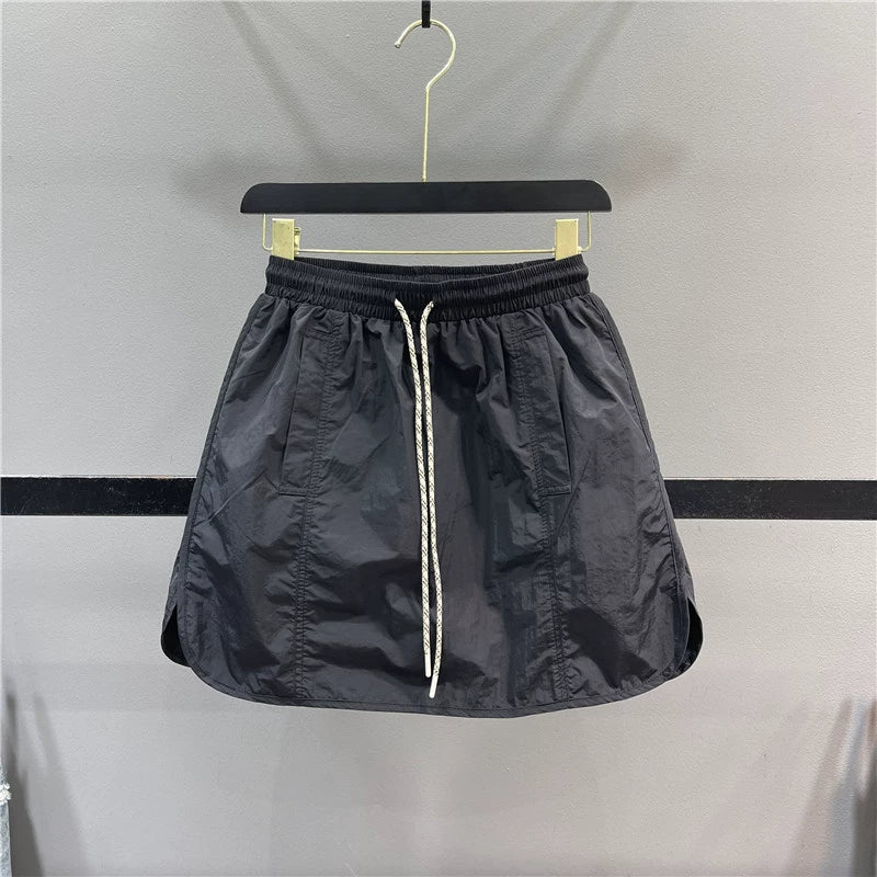 Short Loose Casual Slit Skirt cashmere skirt fine