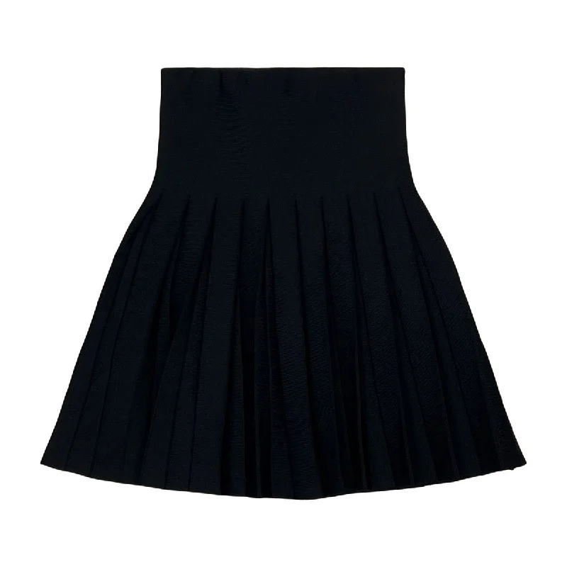 Teela Black Pleated Skirt linen skirt breathable