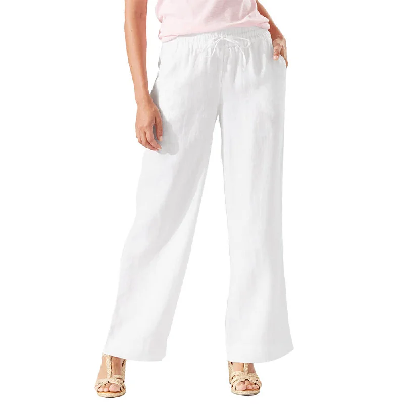 Tommy Bahama Women's Two Palms Straigh High Rise Easy Linen Pants - White* Soft Cotton Pants Tommy Bahama Women's Two Palms Straigh High Rise Easy Linen Pants - White* Soft Cotton Pants