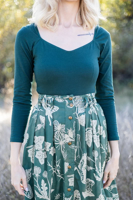 Trices Skirt in Emerald Woodland Wonder wool skirt sturdy