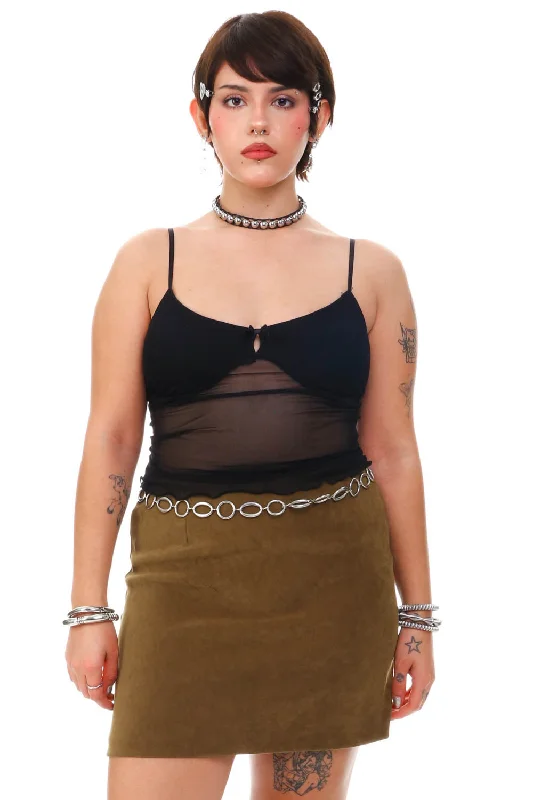 VIntage 90's XOXO Olive Green Skirt - M lace skirt elegant