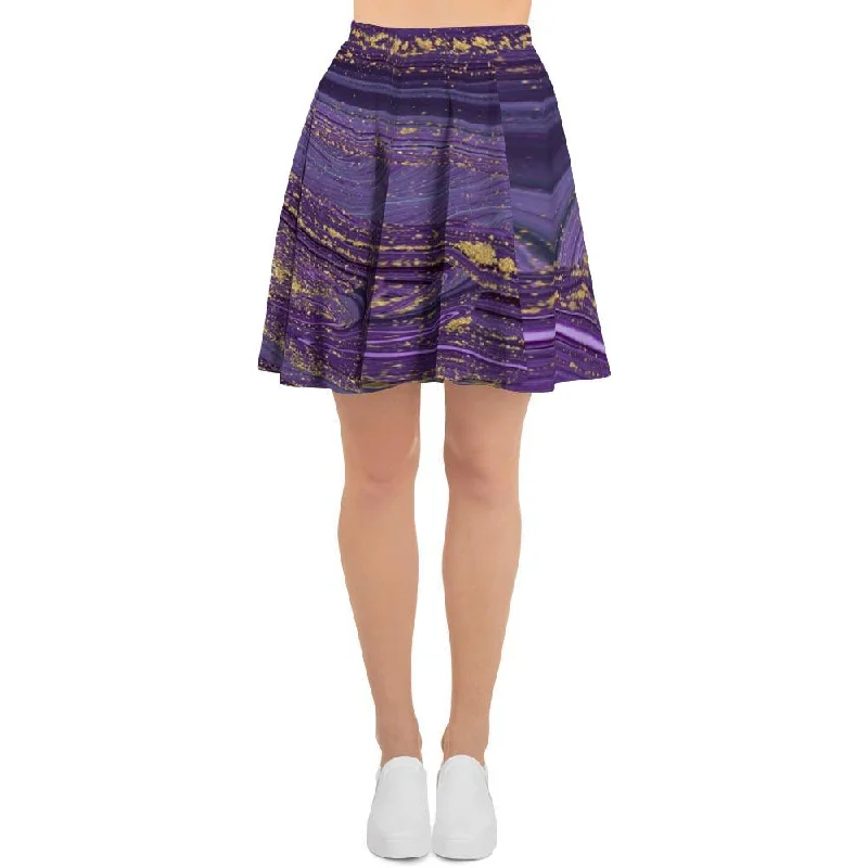 Violet Marble Women's Skirt leather skirt sleek