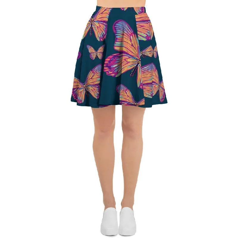 Watercolor Butterfly Print Women's Skirt vintage skirt charm