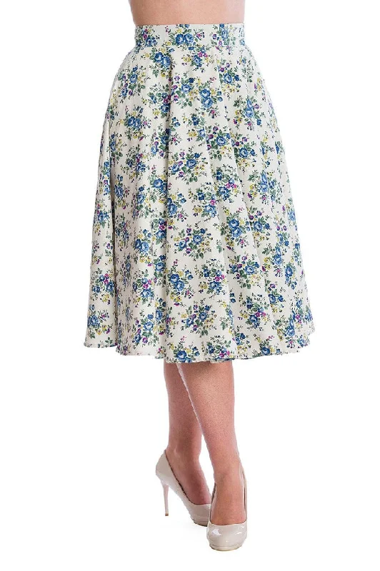 Wild Flower Swing Skirt denim skirt trendy