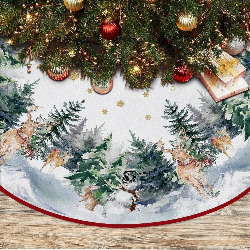 Winter Reindeer Pencil Tree Skirt - 48" corduroy skirt durable