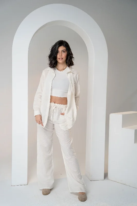 Women Linen Pants - V Y C Comfy High-Waist Jeans