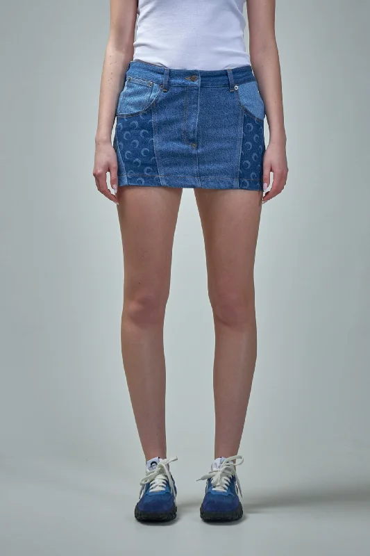 Regenerated Denim Mini Skirt modal blend skirt