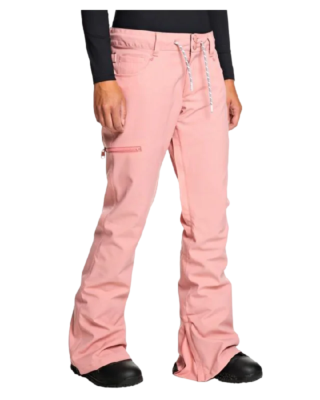 DC Viva Womens Snow Pants - Dusty Rose Trendy Wide-Leg Pants