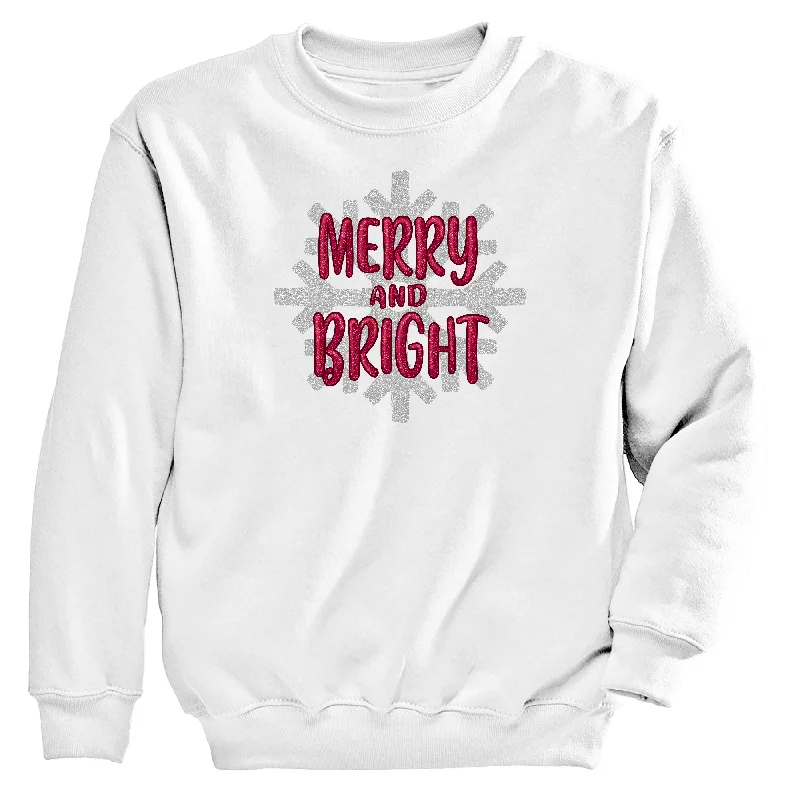 Merry & Bright Women's Sweatshirt Hoodie with Patch Decorative Personalized