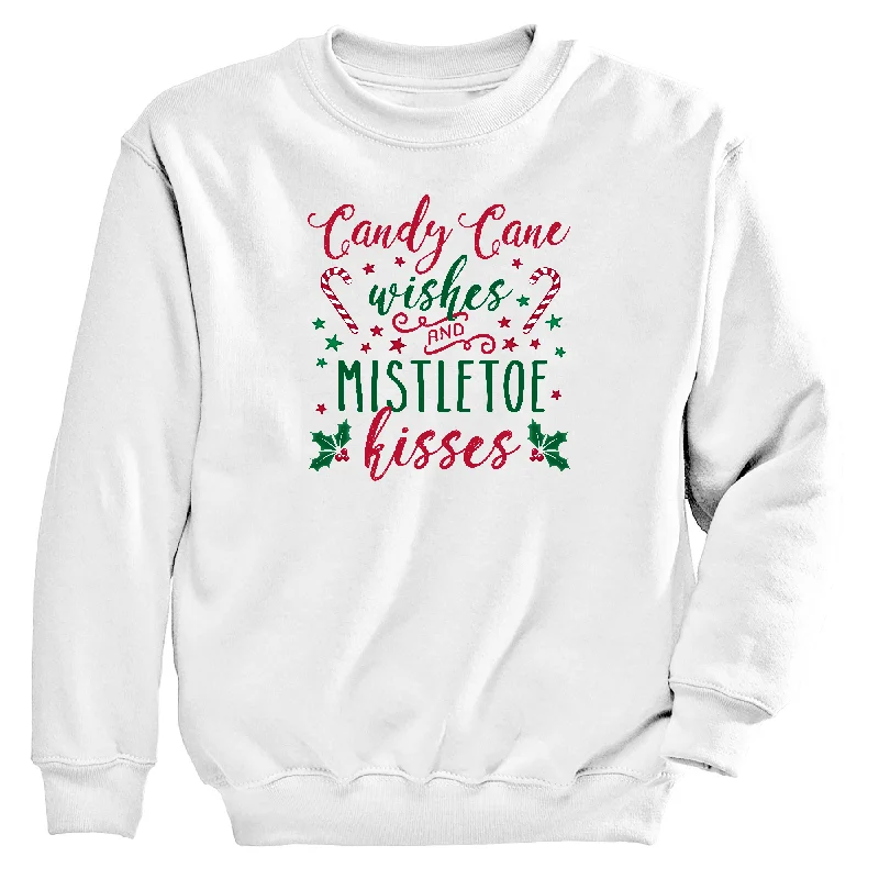 Mistletoe Kisses Women's Sweatshirt Hoodie with Hidden Zipper Minimalist Clean