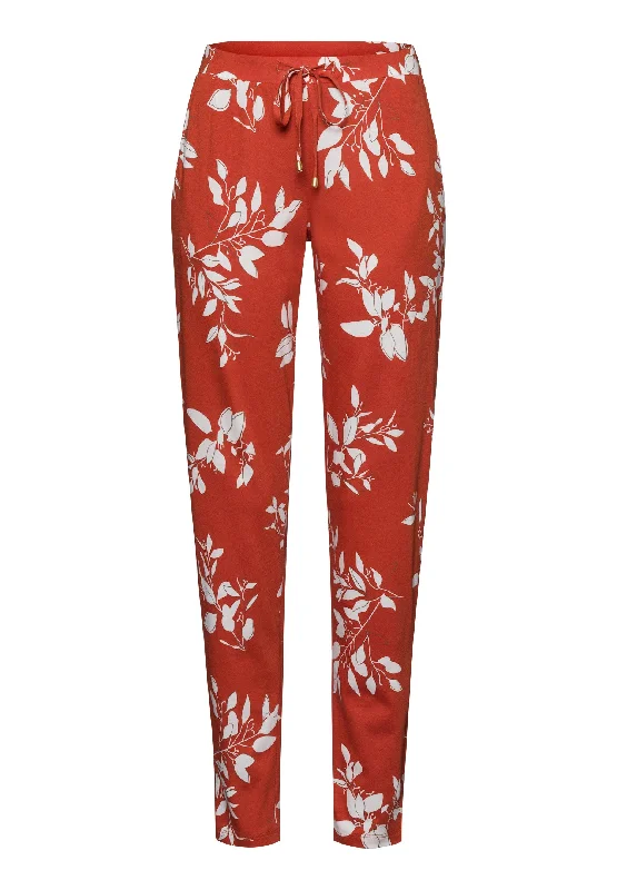 Sleep And Lounge Cotton Blend Drawstring Pants | Tangerine Flowers 74845-2159 Fashionable Track Pants