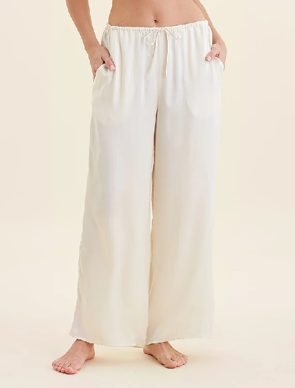 Audrey Washable Silk Wide Leg Pants Trendy Work Pants
