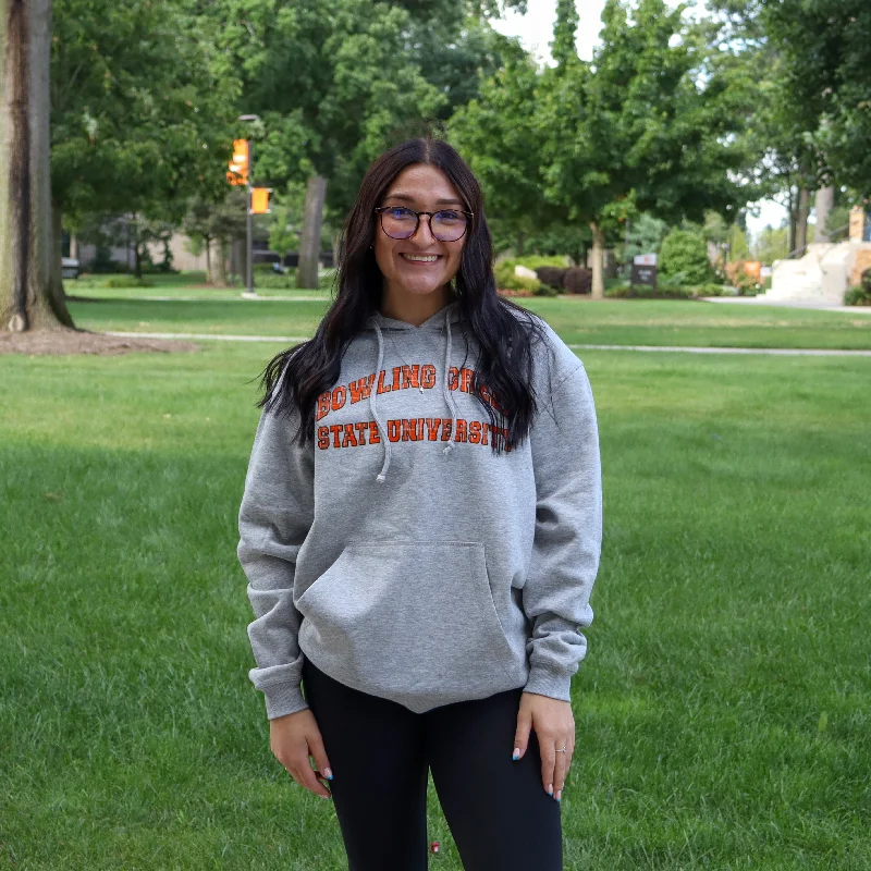 BC Bowling Green State University Plaid Hoodie Hoodie with Rolled Sleeves Casual Relaxed