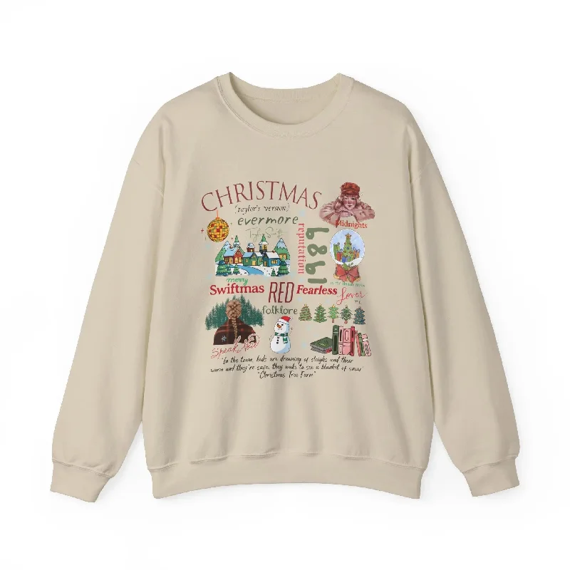 Christmas Tree Farm Swiftie Sweatshirt Hoodie with Batwing Sleeves Loose Dramatic