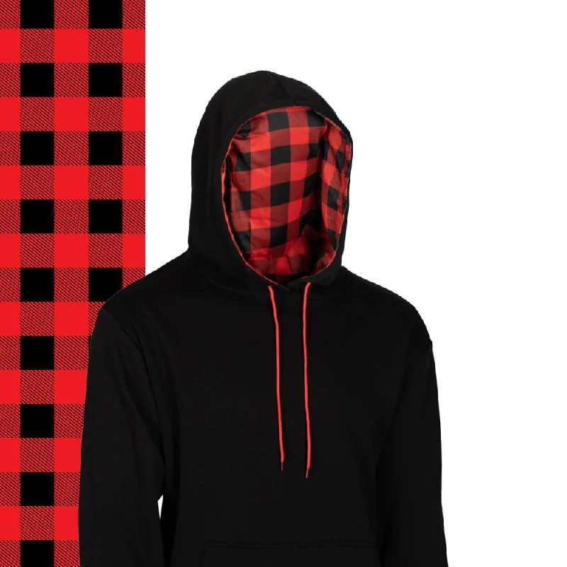 Classic Lined Hoodie | Lumberjack Red Hoodie with Pastel Soft Subtle