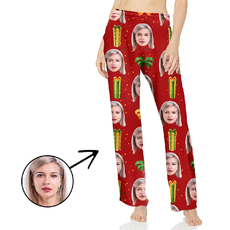 Custom Photo Pajamas Pants For Women Christmas Gift For My Loved One Fashionable Button-Up Pants Custom Photo Pajamas Pants For Women Christmas Gift For My Loved One Fashionable Button-Up Pants