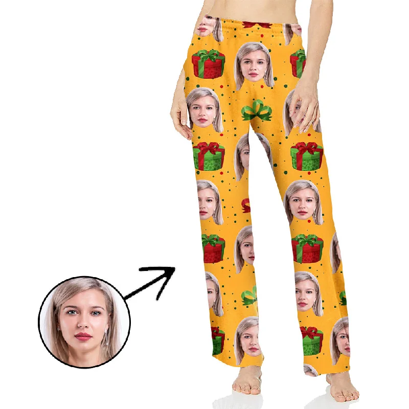 Custom Photo Pajamas Pants For Women With Gifts Printed Chic Faux Leather Pants