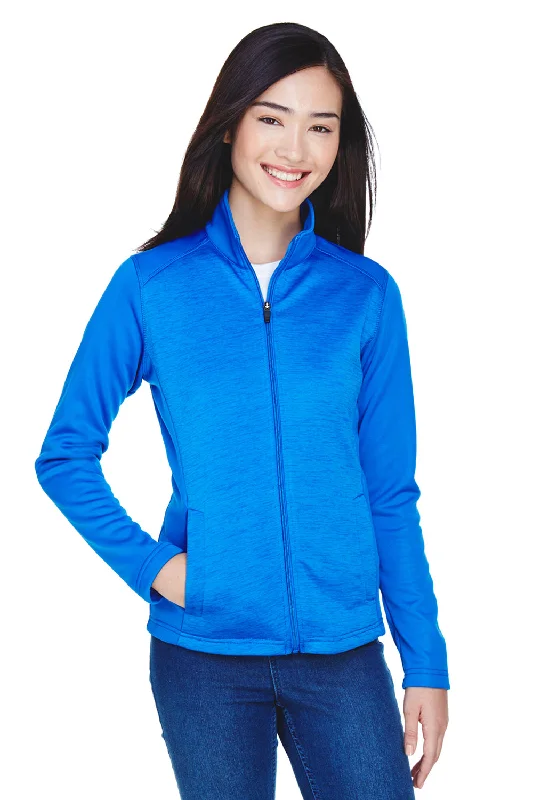 Devon & Jones Womens Newbury Fleece Full Zip Sweatshirt w/ Pockets - French Blue Hoodie with Hem Detail Decorative Unique