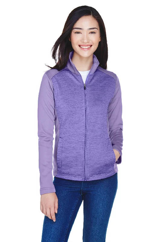 Devon & Jones Womens Newbury Fleece Full Zip Sweatshirt w/ Pockets - Grape Purple - Closeout Hoodie with Turtle Neck Cozy Winter